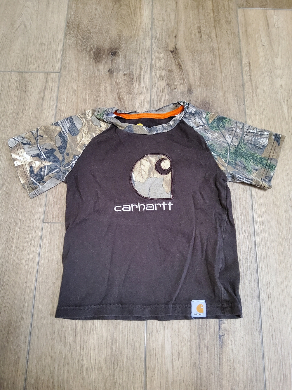 Carhartt X Realtree Boys' 3T Brown Camo Short Sleeve Logo Tee